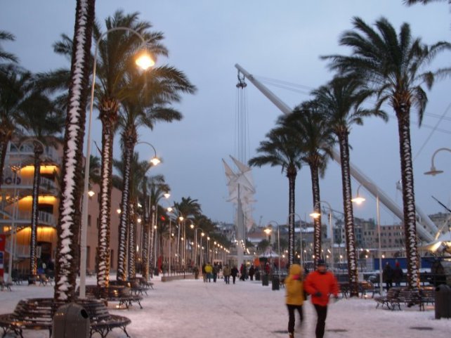 Scatto personale, porto di Genova neve