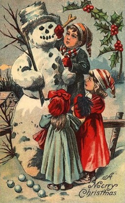 victorian-christmas-card-snowman